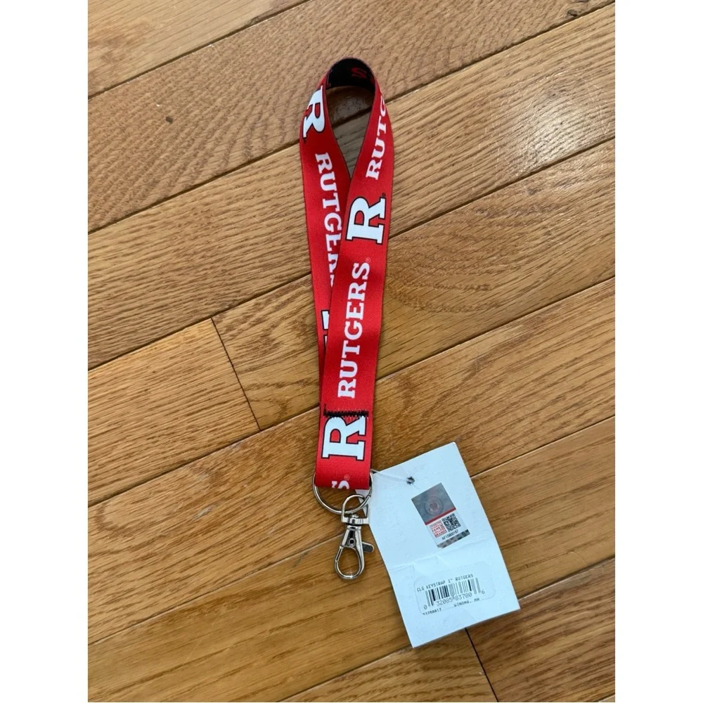 Wincraft NCAA Black & Red Rutgers Lanyard Key Strap - NWT